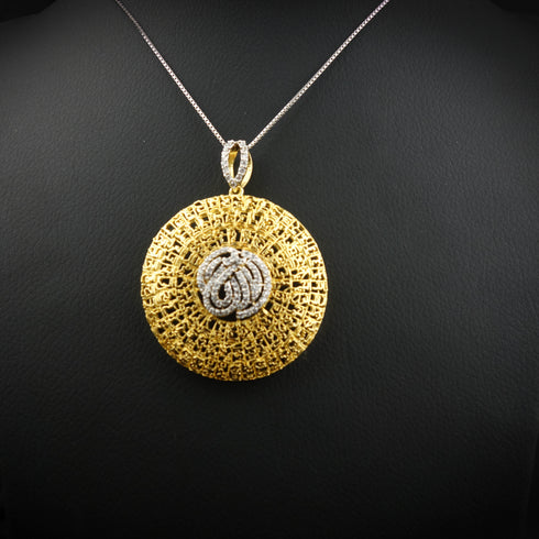 Round Cut Silver Allah pendant-Ds 167
