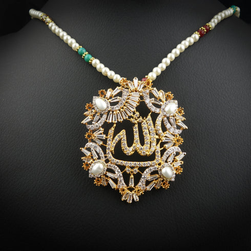 Silver Allah pendant with Zircon-Ds 171