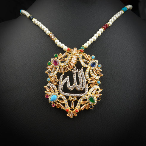 Silver Allah pendant with Zircon-Ds 172