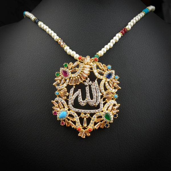 Silver Allah pendant with Zircon-Ds 172