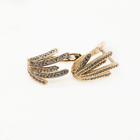Radiant Crystal Cufflinks Earrings - D153A - 2