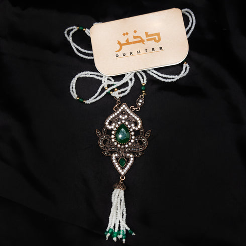 Turkish Green Mala Set Pearl Stone D276