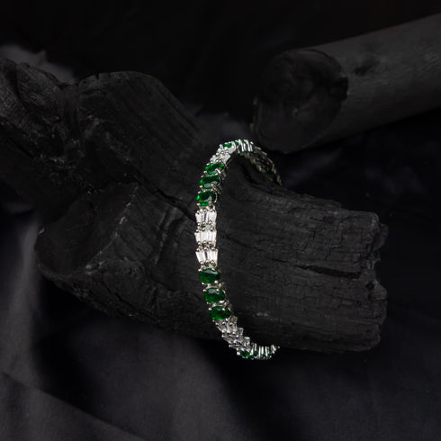 American Diamond Emerald Green Bangles - D93-2