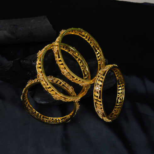 American Diamond Golden Bangles - D94