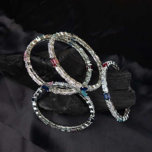 American Diamond Multicolor Elegant Bangles - D97