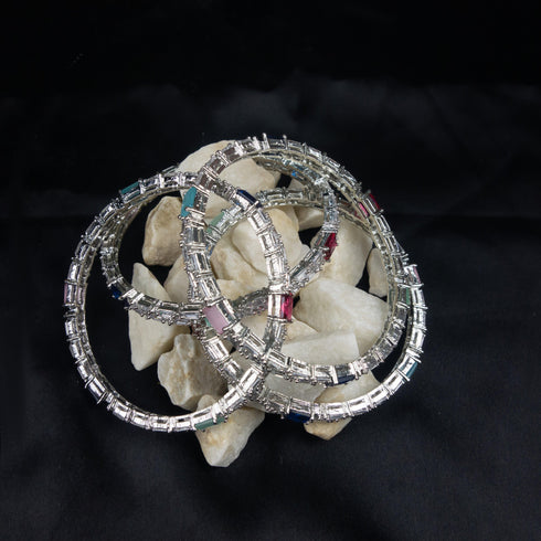 American Diamond Multicolor Elegant Bangles - D97-1