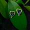 Zircon Blue Crystal Stone Heart Earrings - D110