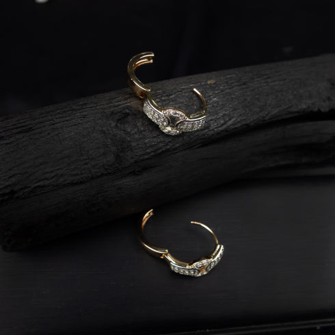 Stylish Diamond Buckle Earrings - D113A