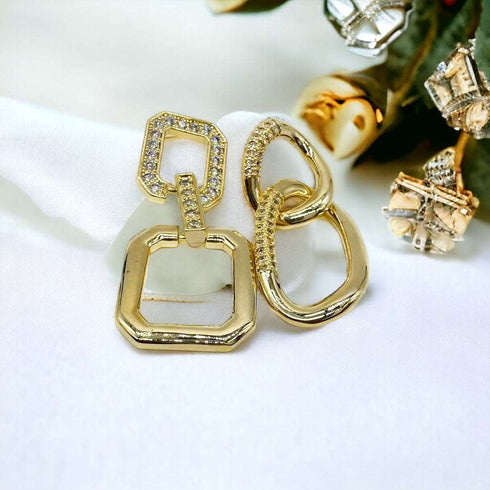 Interlocking Carabiner Hoops Earring - D30 - 1