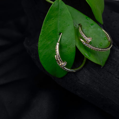 Golden C Hoop Earring - D35