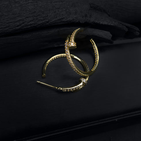 Golden C Hoop Earring - D35