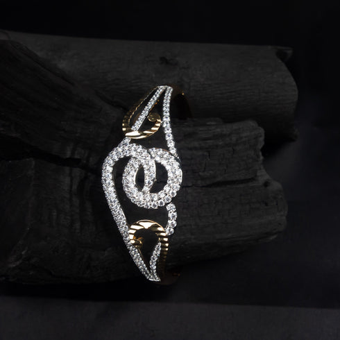 Round Brilliant Natural Diamonds Hinged Bracelet - D5B-1