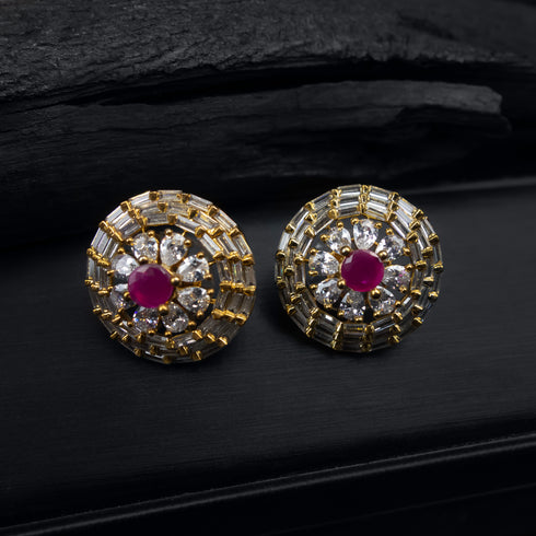 Pink Champagne Sparkle Earrings - D68-2