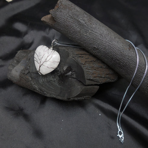 Turkish HEALING CRYSTAL CHARM HEART SHAPE PENDANT(WHITE) D259