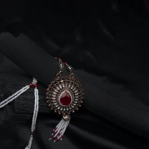 Turkish Elegant Red Agate Stone Mala Pear Stone D280-1