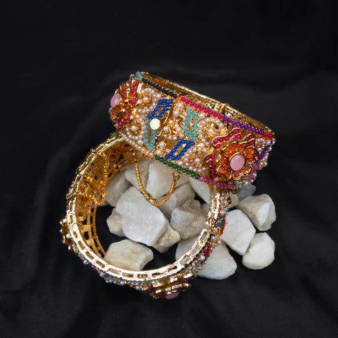 Semi Precious Openable Naurattan Kungans D295-1