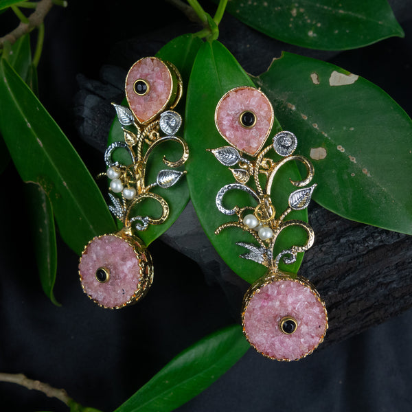Crush stone Earings pink D231A
