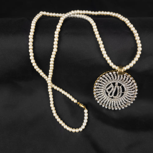 Black kundan Allah pendant D209-1