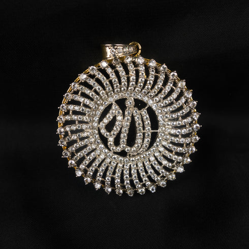 Black kundan Allah pendant D209