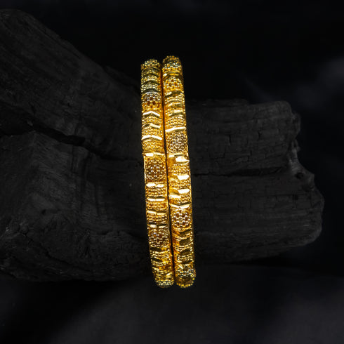 Gold Kundan Bangles set - D311-1