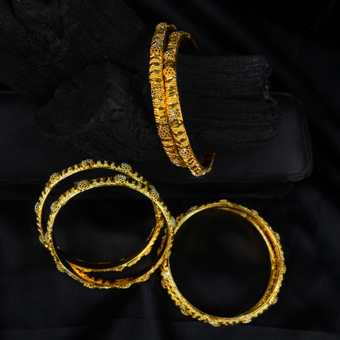 Gold Kundan Bangles set - D311-2