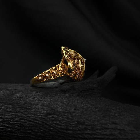 Golden Whisper silver ring-DS 121