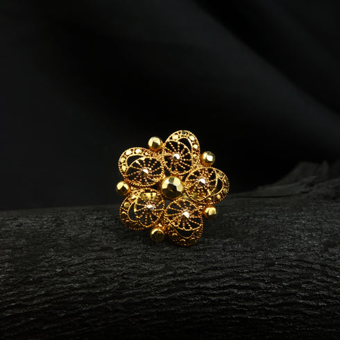 Flower Shape Silver Ring-DS 119