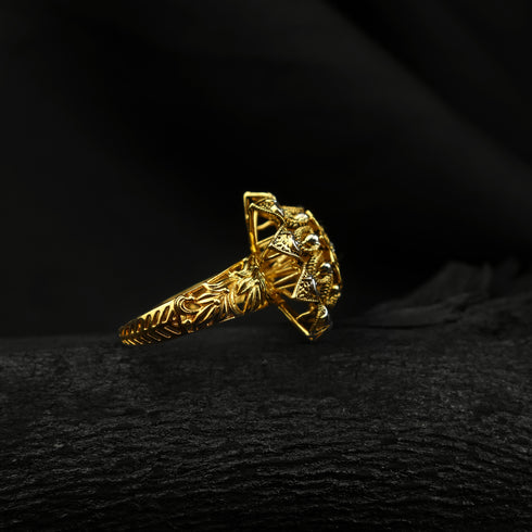 matte shade flower Silver Ring-DS 126