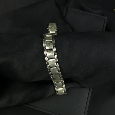 Men's Bracelet Silver Black Matte- DS 178
