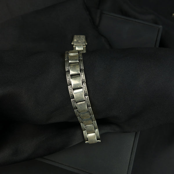 Men's Bracelet Silver Black Matte- DS 178