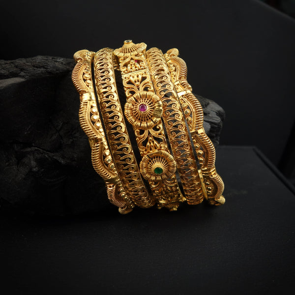 Gleaming Gold-Silver Bangles DS 102