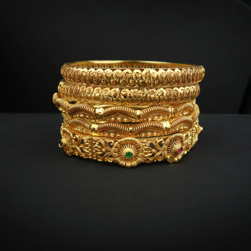 Gleaming Gold-Silver Bangles DS 102