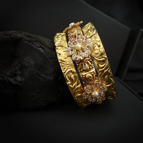 Floral Elegance Silver Bangles DS 103.