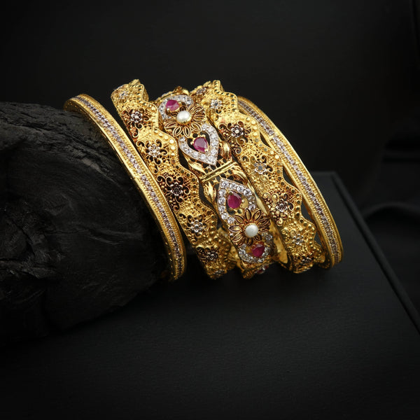 Victorian Ruby Gold Silver Bangles DS 104