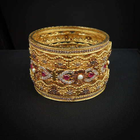 Victorian Ruby Gold Silver Bangles DS 104