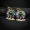 Green & Blue Traditional Meenakari Silver Earrings