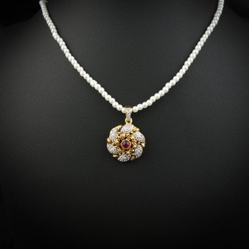 Dazzling Pearl Silver Necklace-DS 25