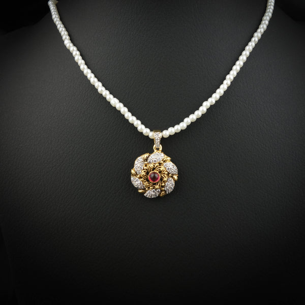 Dazzling Pearl Silver Necklace-DS 25