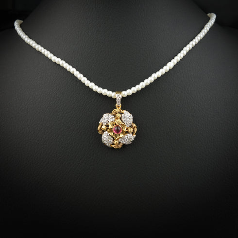 Pearl Silver Regal Necklace-DS 30