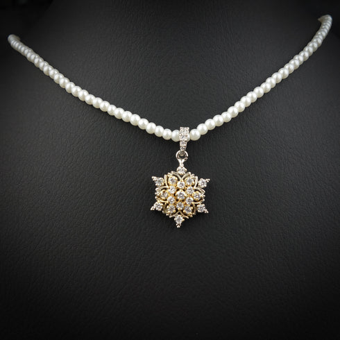 Twilight Pearls Silver Necklace-DS 35