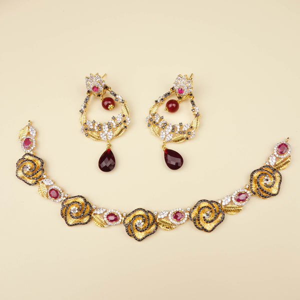 Glittering Silver Bridal Set-DS 46