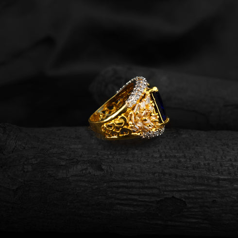 Silver Blue Zircon Ring-DS 61