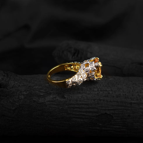 Citirine stone Silver ring-DS 63