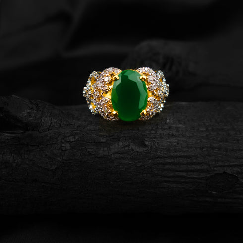 emerald silver ring-DS 67