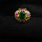 Gold Plated Emerald Silver Ring-DS 71