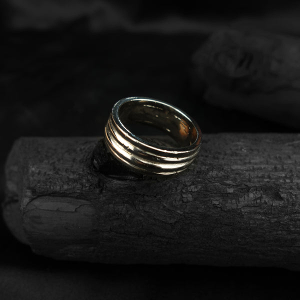 Silver wave men ring-DS 75