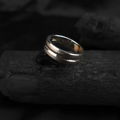 one wave silver men ring-DS 80