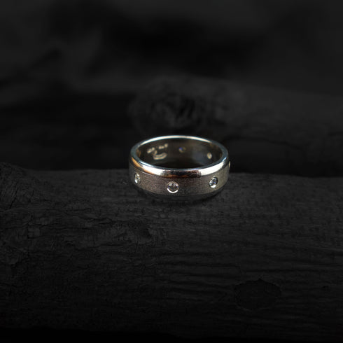 Cubic zirconia silver ring-DS 83