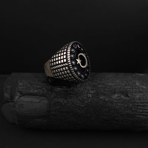 Chunky Dotted Silver Ring-DS 87