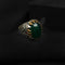 Green stone Silver ring-DS 97